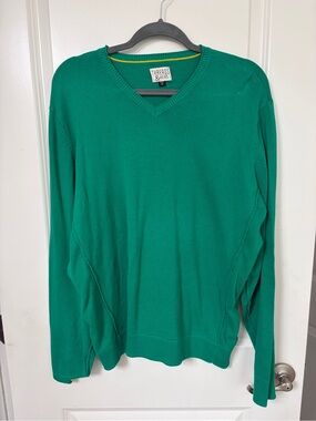 Men's Green V-Neck Sweater- XL
